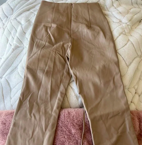 I.AM.GIA tan faux leather tie up pants - Picture 2 of 3